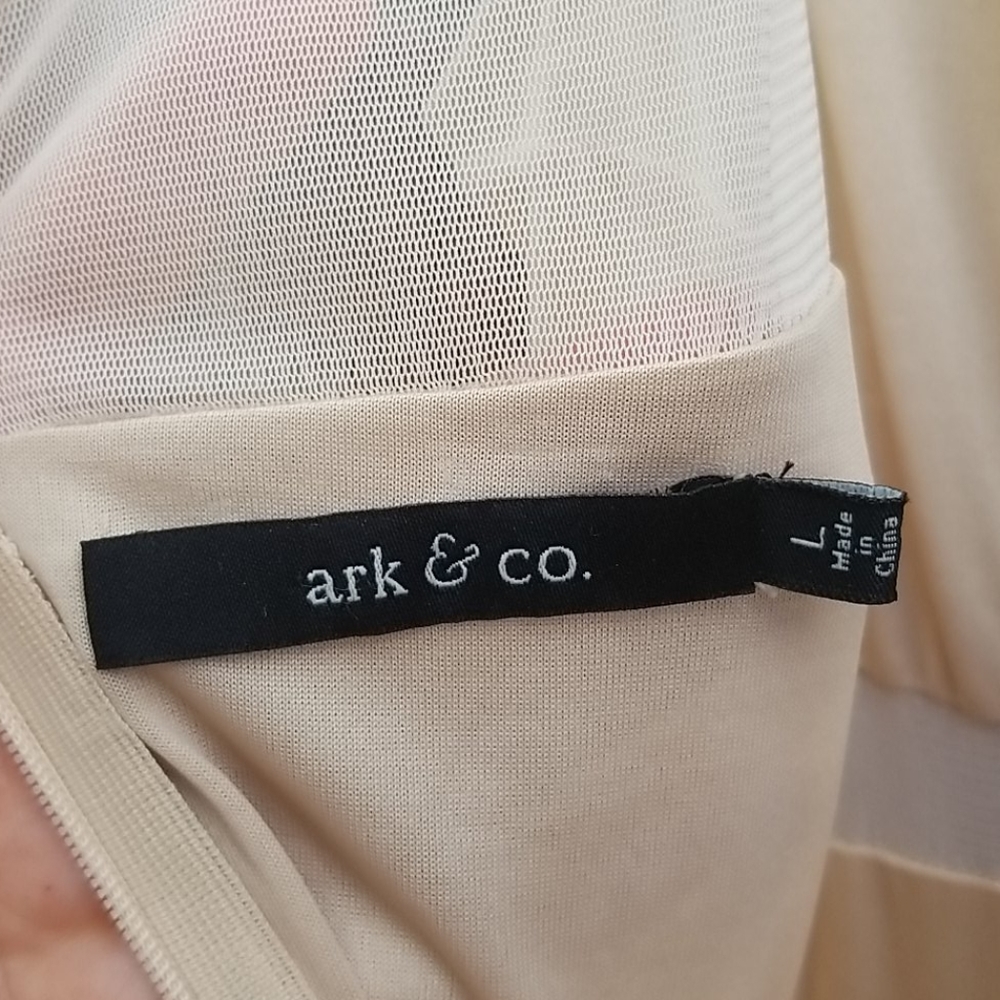 Ark & Co Sz L Peach Rose Dress VGUC - Picture 7 of 7